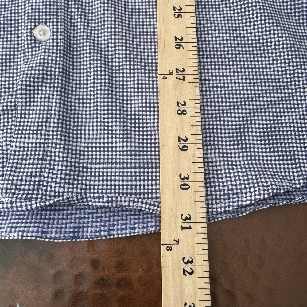 Mizzen+Main Trim Fit American Shirt Men XL Blue White Micro Check Stretch - Picture 12 of 12